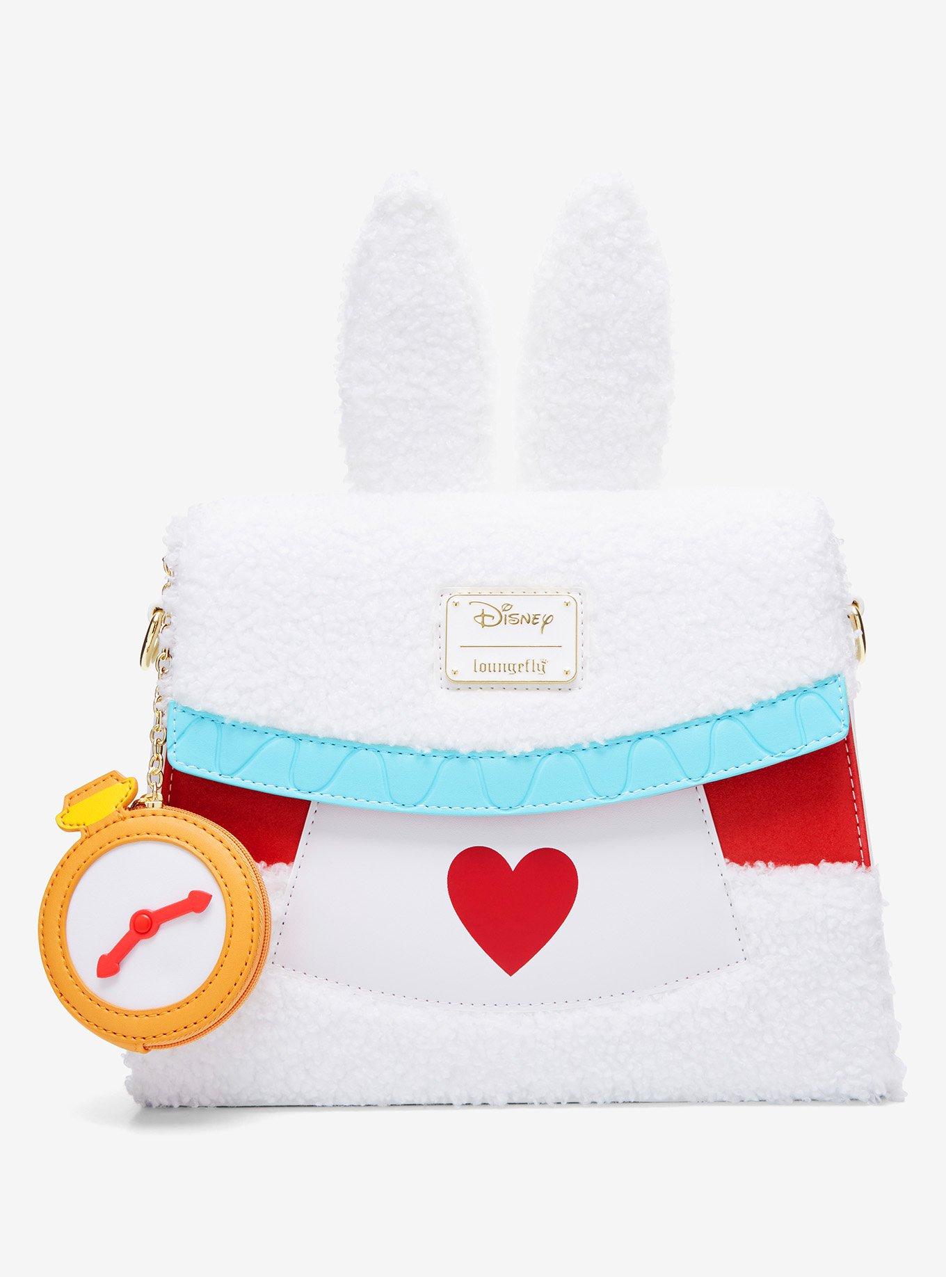 Loungefly Disney Alice In Wonderland White Rabbit Figural Fuzzy Crossbody Bag, , hi-res