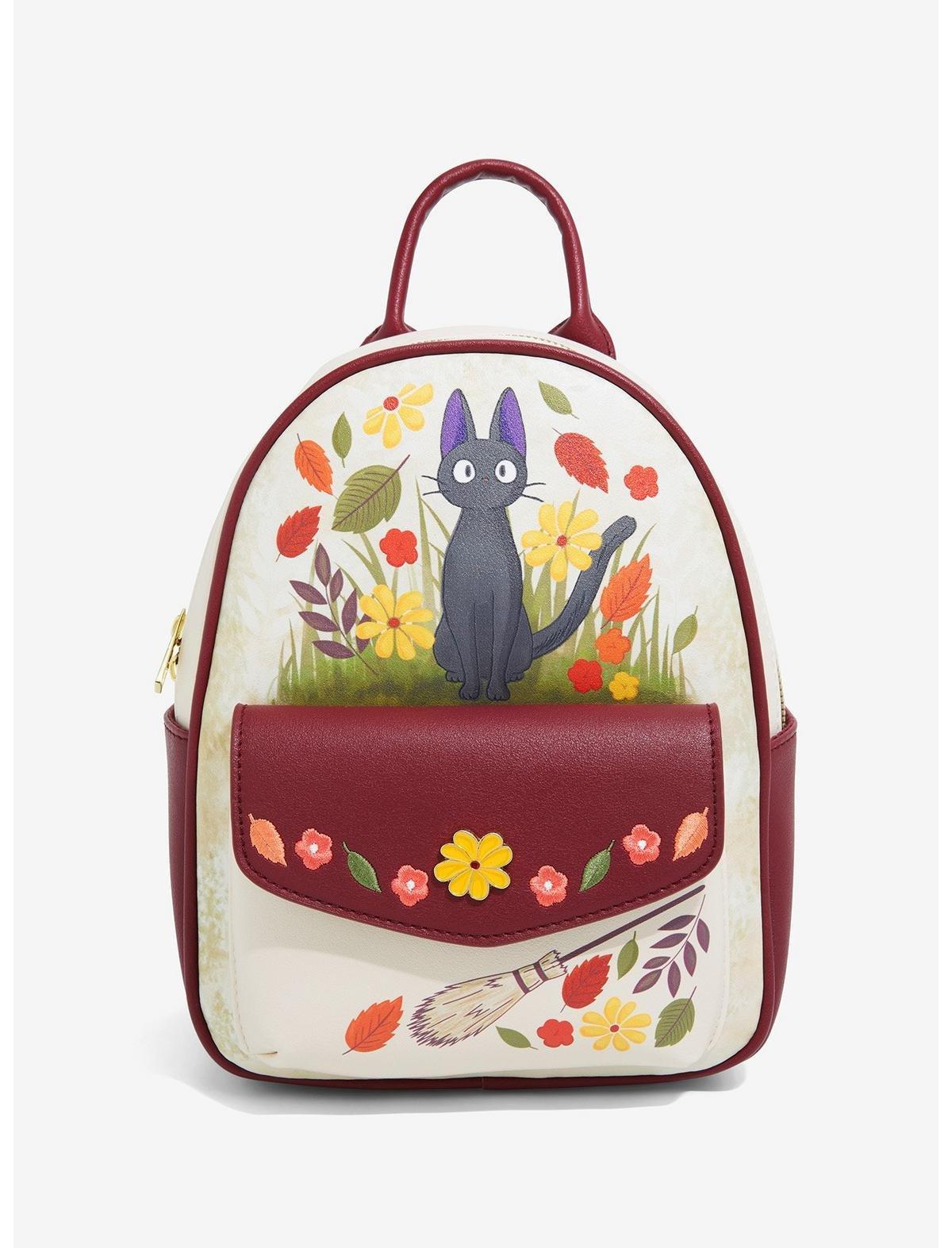 Her Universe Studio Ghibli Kiki's Delivery Service Jiji Floral Mini Backpack, , hi-res