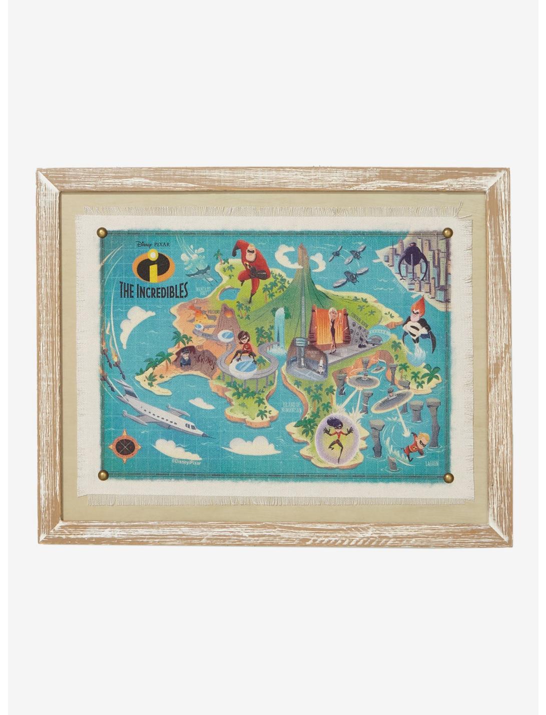 Disney Pixar The Incredibles Nomanisan Island Framed Map - BoxLunch Exclusive, , hi-res