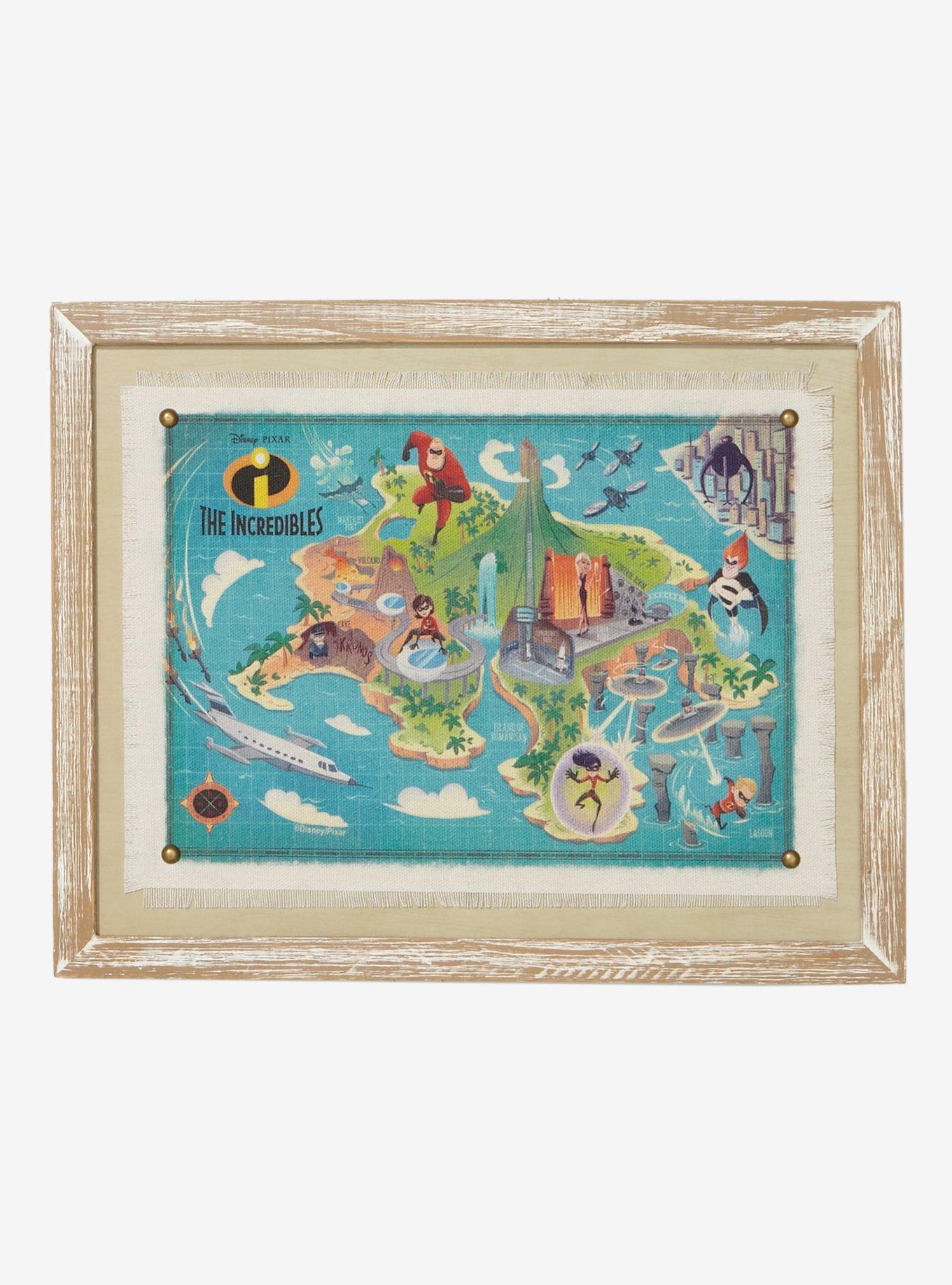 Disney Pixar The Incredibles Nomanisan Island Framed Map - BoxLunch Exclusive, , hi-res