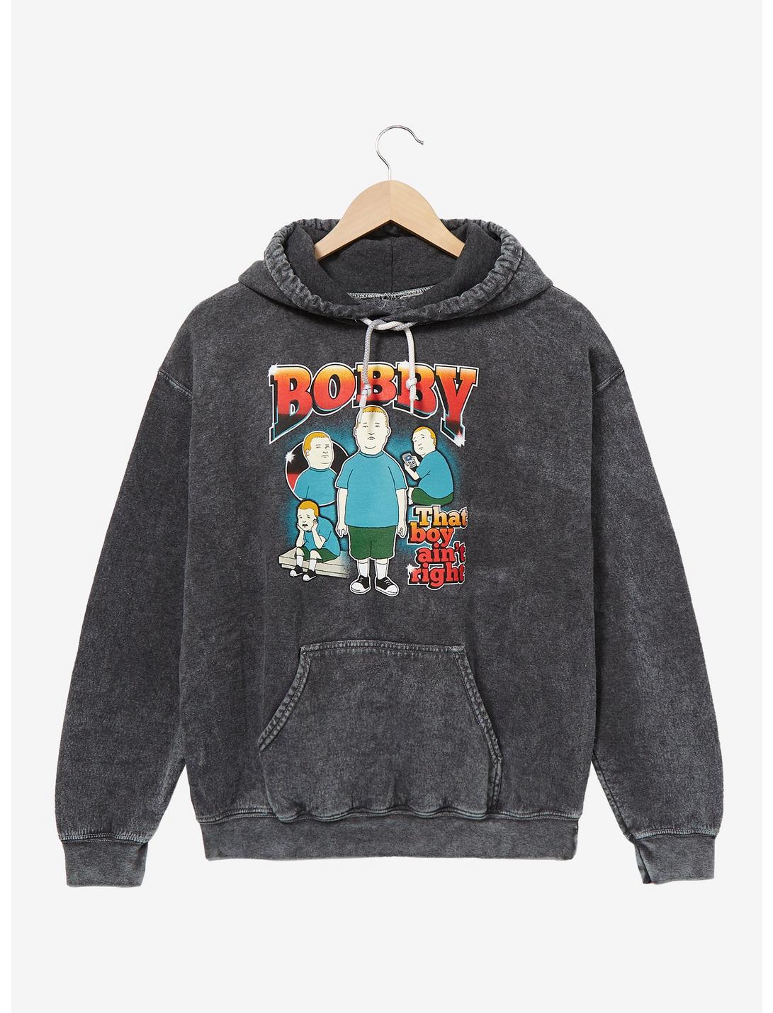 King of the Hill Bobby Hill Retro Hoodie - BoxLunch Exclusive, BLACK MINERAL WASH, hi-res