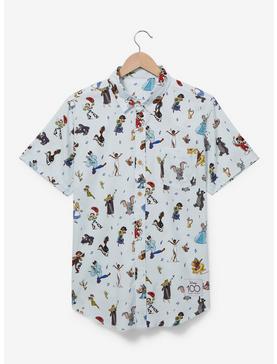 Disney 100 Character Portraits Allover Print Woven Button-Up - BoxLunch Exclusive , , hi-res