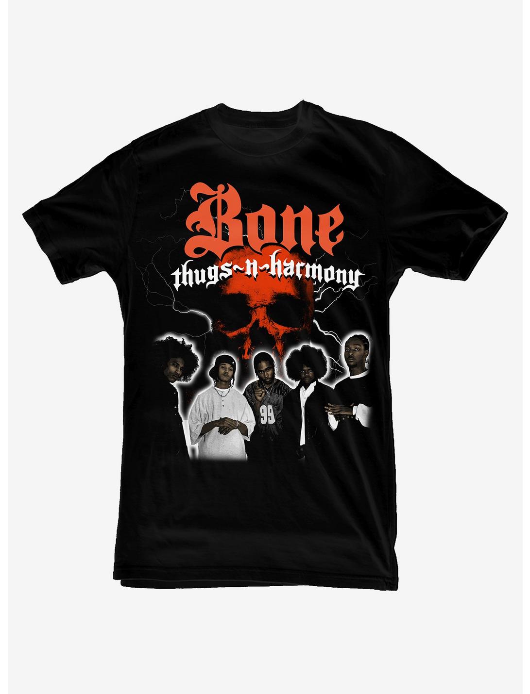 Bone Thugs-N-Harmony Group Skull T-Shirt, BLACK, hi-res