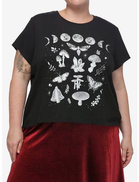 Thorn & Fable Mushroom Moon Phase Girls Crop T-Shirt Plus Size, , hi-res