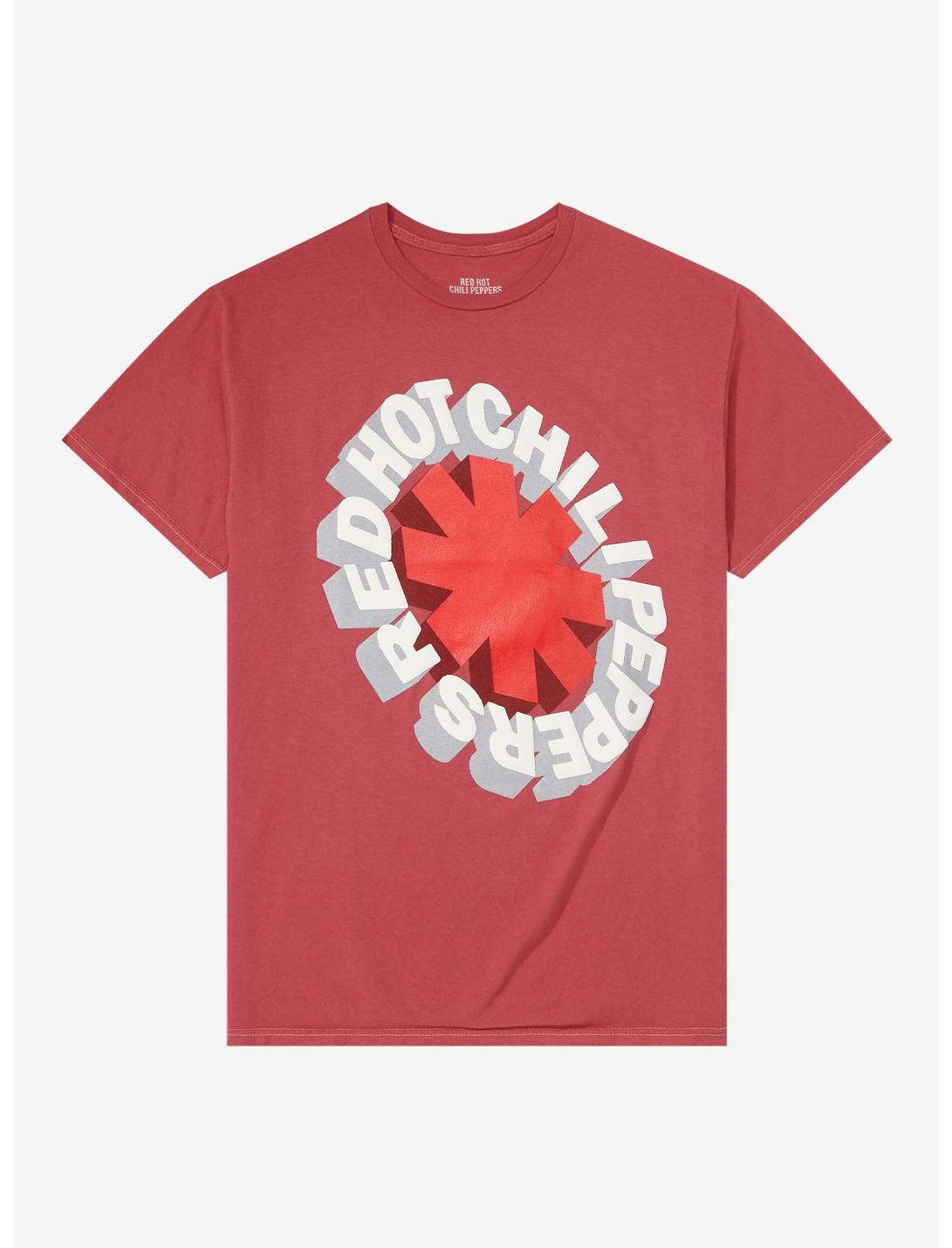 Red Hot Chili Peppers Puff Paint Logo T-Shirt, RED, hi-res