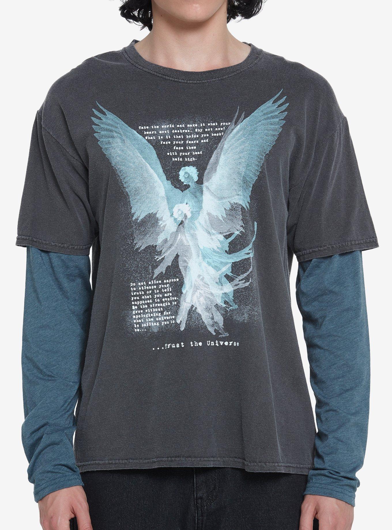 Angelic Double Exposure Twofer Long-Sleeve T-Shirt | Hot Topic