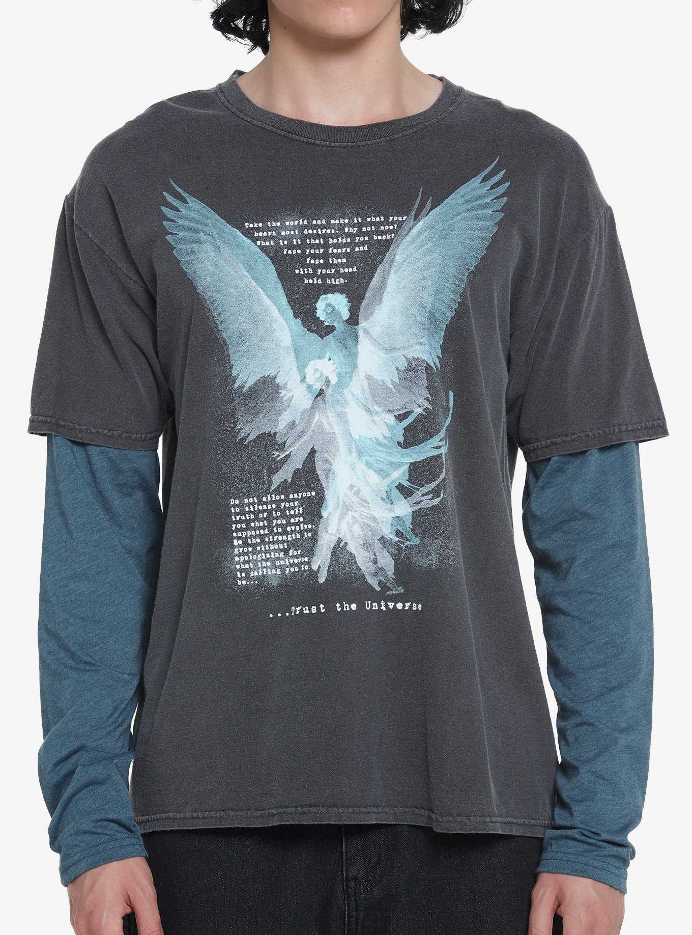 Angelic Double Exposure Twofer Long-Sleeve T-Shirt, , hi-res