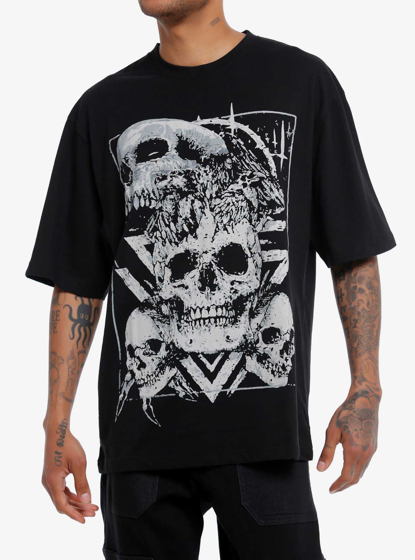 Four Skulls Oversized T-Shirt, , hi-res