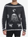 Vines Occult Symbols Long-Sleeve Sweatshirt, GREY, hi-res