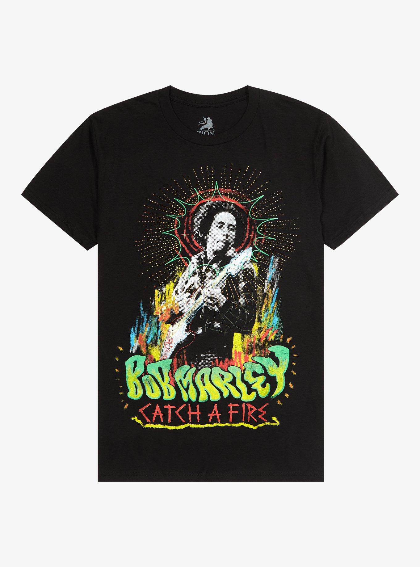 Bob Marley And The Wailers Catch A Fire Tracklist T-Shirt, BLACK, hi-res