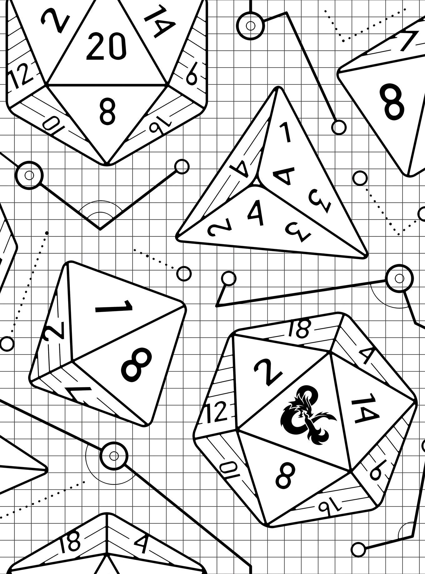 Dungeons & Dragons Peel & Stick Wallpaper White, , hi-res