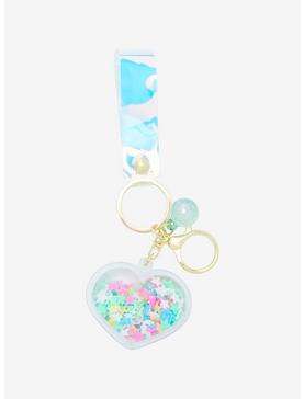 Star Confetti Heart Key Chain, , hi-res
