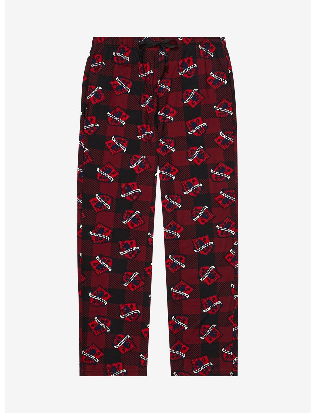 Harry Potter Plaid Gryffindor Allover Print Sleep Pants - BoxLunch Exclusive, RED, hi-res