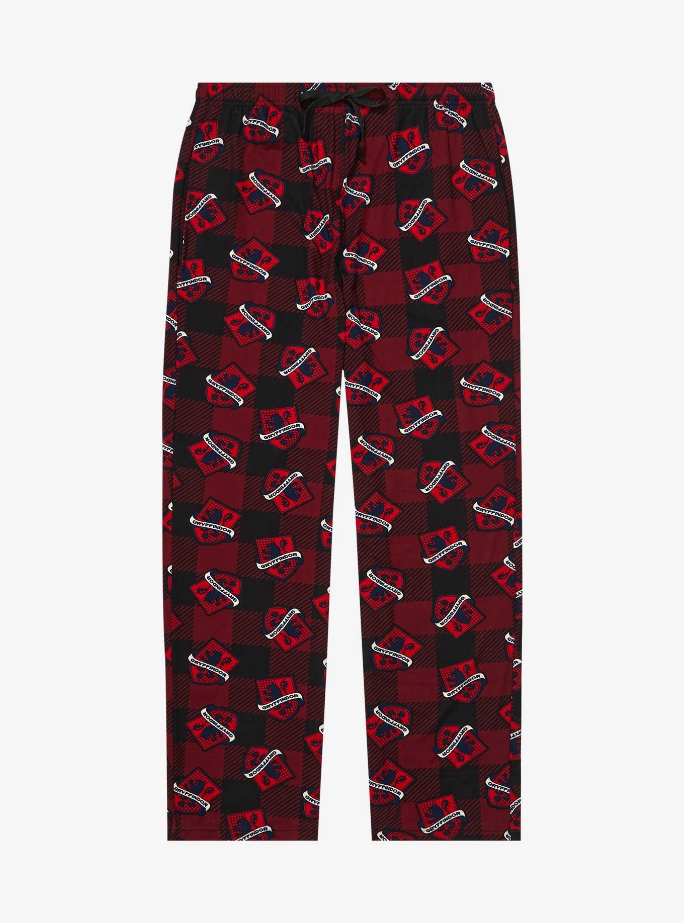 Harry Potter Plaid Gryffindor Allover Print Sleep Pants - BoxLunch Exclusive, , hi-res