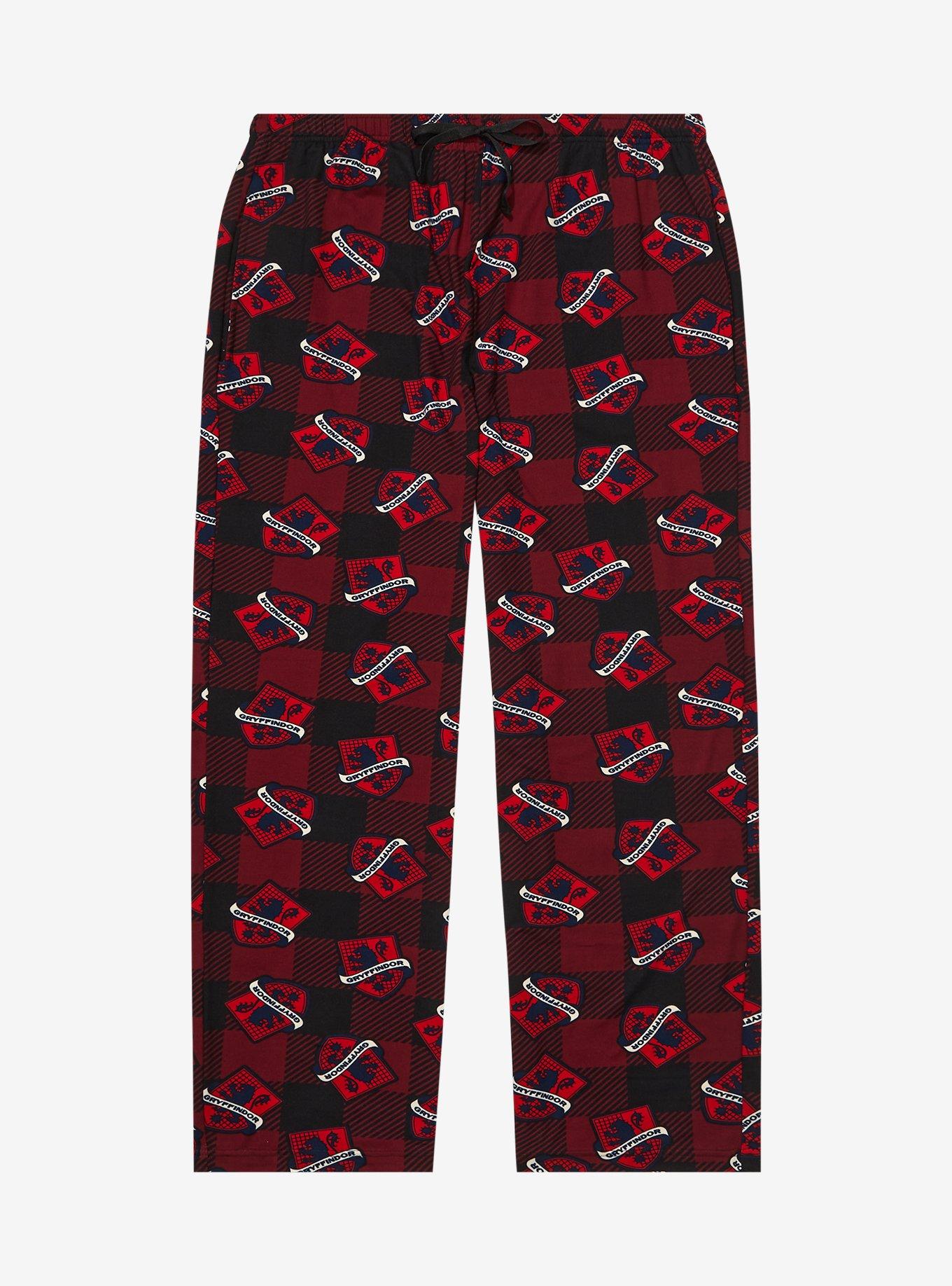 Harry Potter Plaid Gryffindor Allover Print Plus Size Sleep Pants