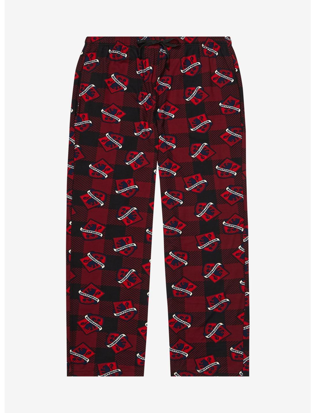 Harry Potter Plaid Gryffindor Allover Print Plus Size Sleep Pants - BoxLunch Exclusive, RED, hi-res