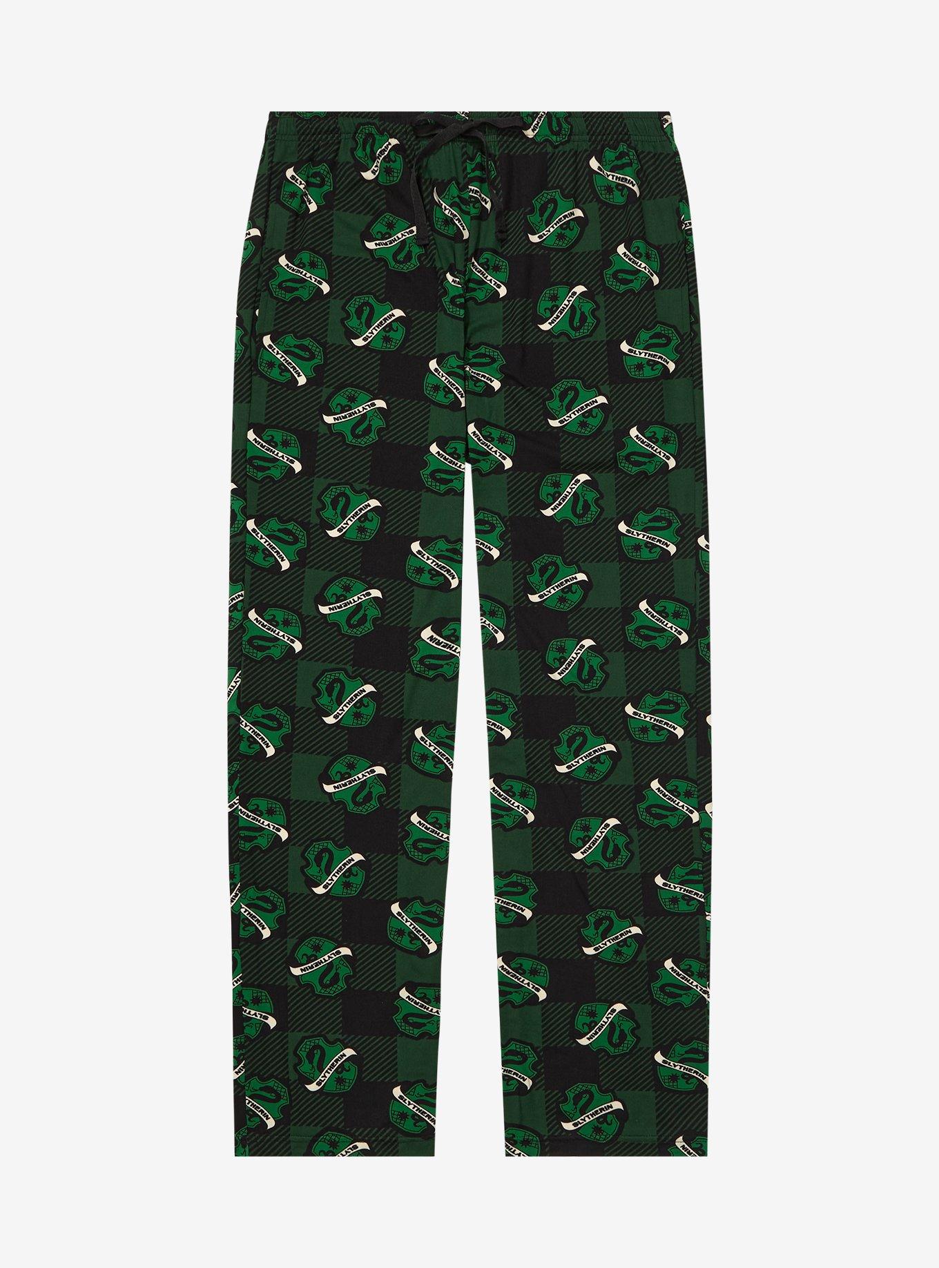 Harry Potter Plaid Slytherin Allover Print Sleep Pants - BoxLunch Exclusive