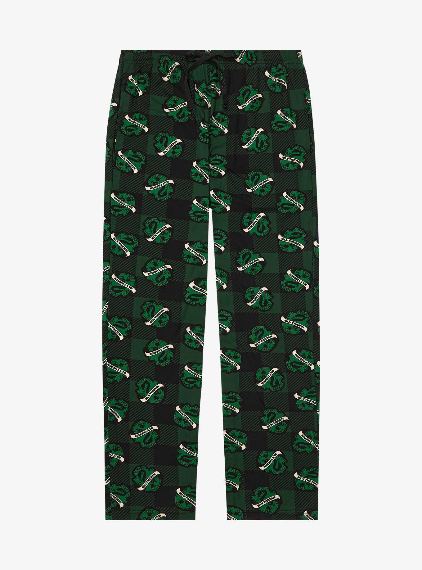 Harry Potter Plaid Slytherin Allover Print Sleep Pants - BoxLunch Exclusive, , hi-res