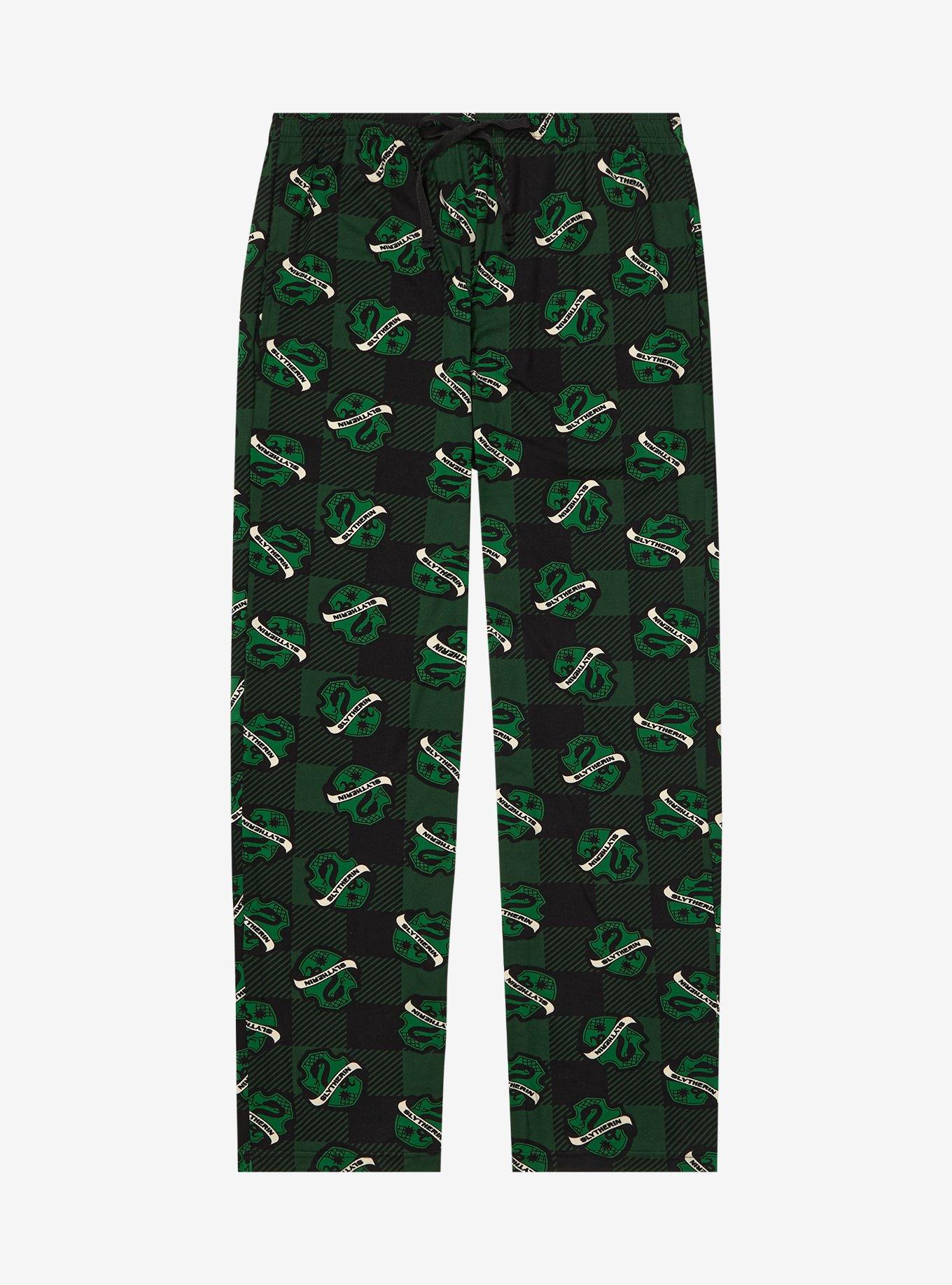 Harry Potter Plaid Slytherin Allover Print Sleep Pants - BoxLunch Exclusive, , hi-res