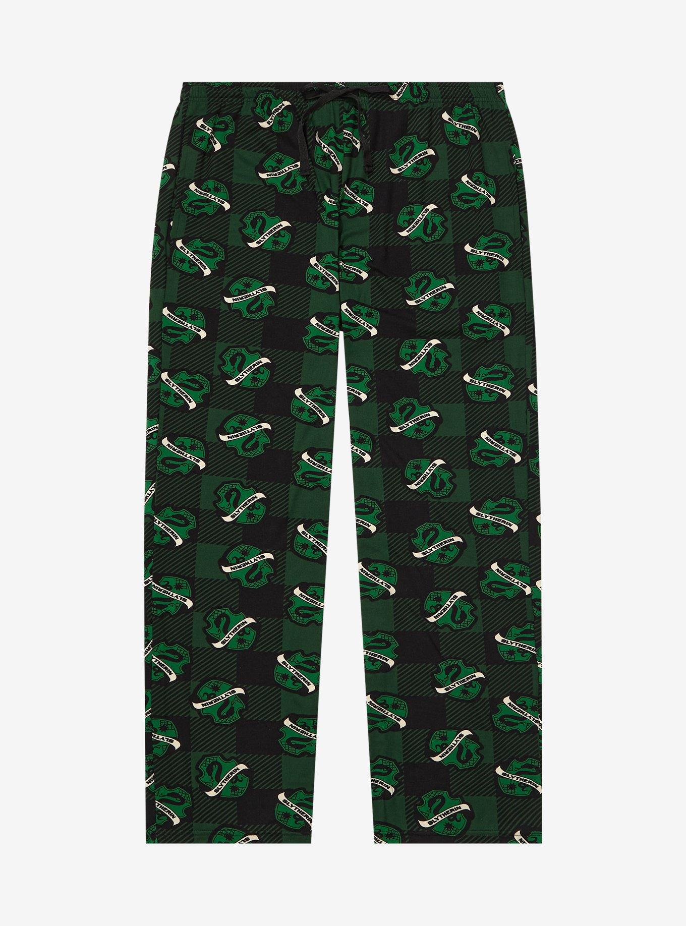 Harry Potter Plaid Slytherin Allover Print Plus Size Sleep Pants - BoxLunch Exclusive, , hi-res