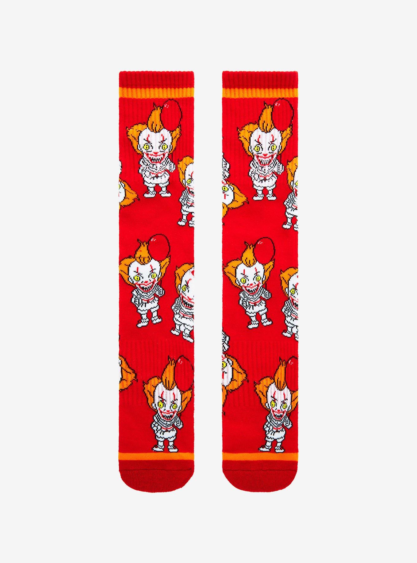 It Pennywise Portraits Allover Print Crew Socks - BoxLunch Exclusive, , hi-res