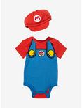Nintendo Super Mario Bros. Mario Outfit Infant One-Piece and Hat Set, MULTI, hi-res