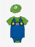 Nintendo Super Mario Bros. Luigi Outfit Infant One-Piece and Hat Set, MULTI, hi-res