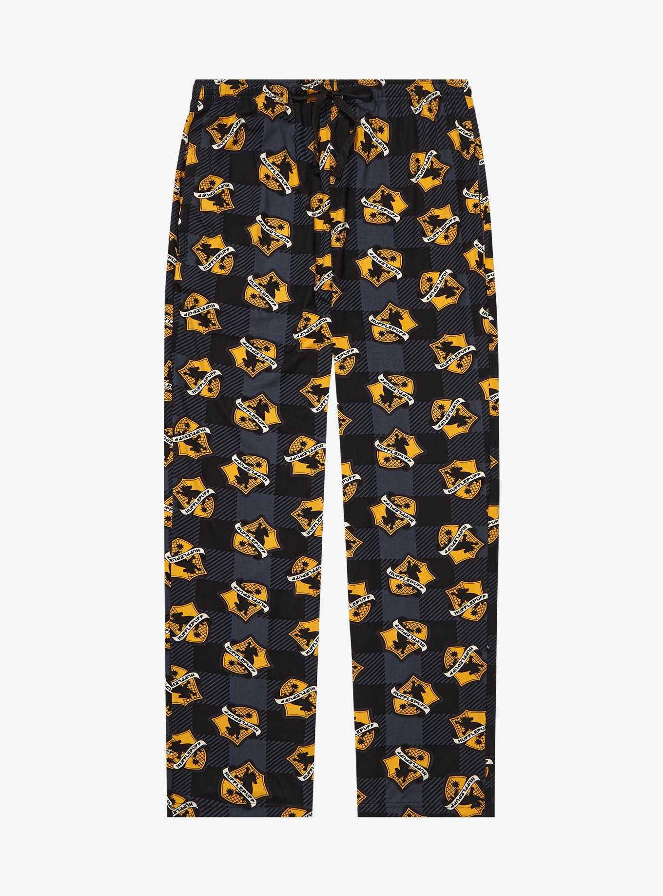 Harry Potter Plaid Hufflepuff Allover Print Sleep Pants - BoxLunch Exclusive, , hi-res