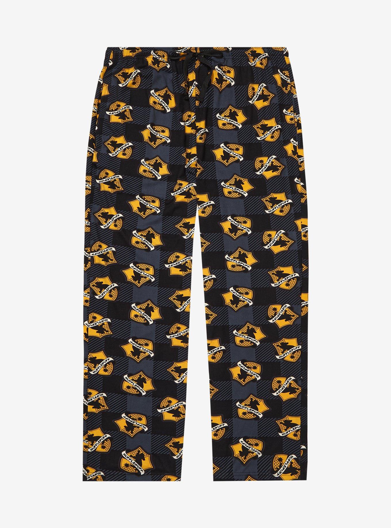 Harry Potter Plaid Hufflepuff Allover Print Plus Size Sleep Pants