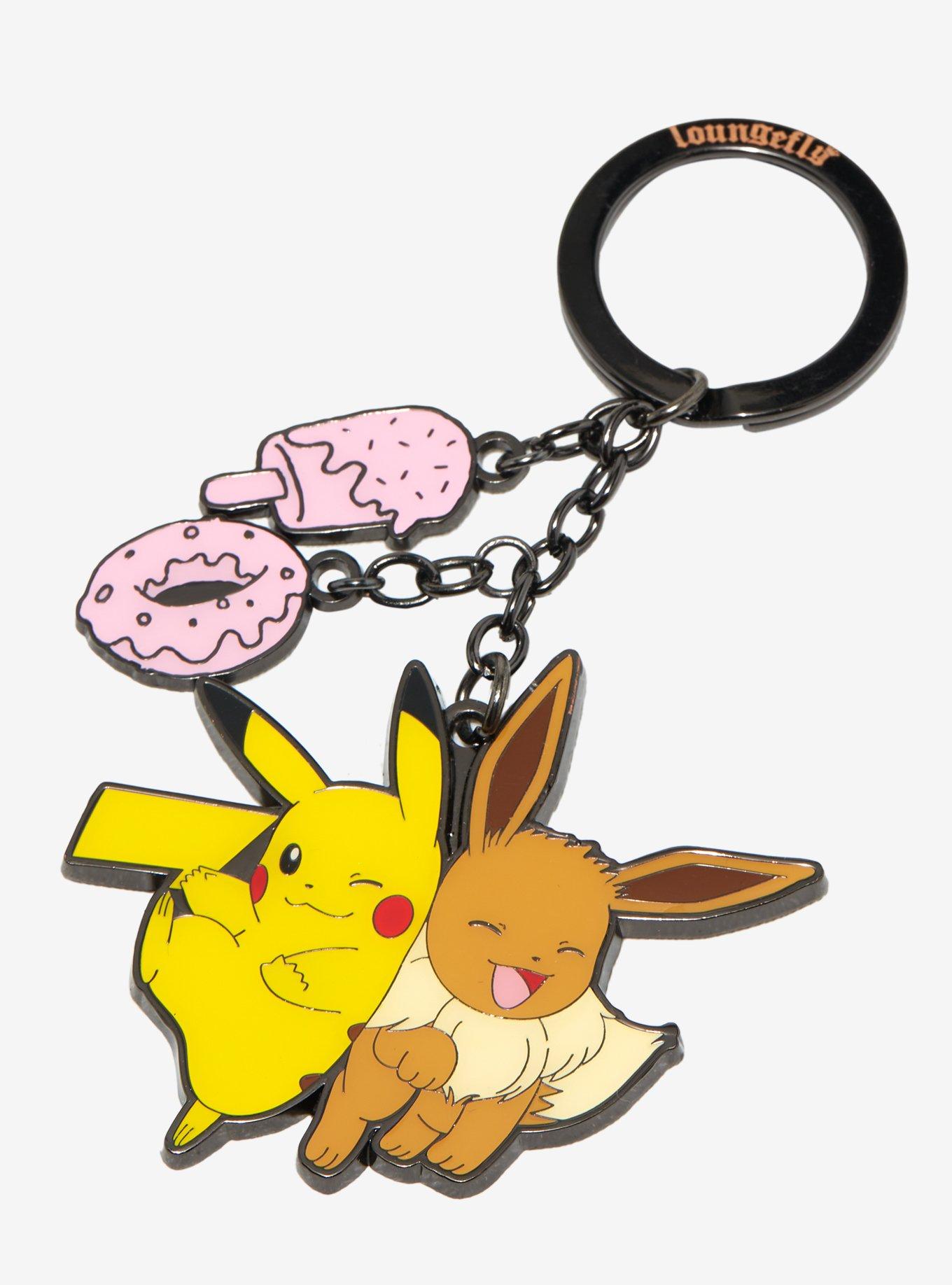 Loungefly Pok&eacute;mon Pikachu & Eevee Desserts Multi-Charm Keychain - BoxLunch Exclusive, , hi-res