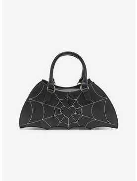 Bat Wing Spiderweb Glow-In-The-Dark Satchel Bag, , hi-res