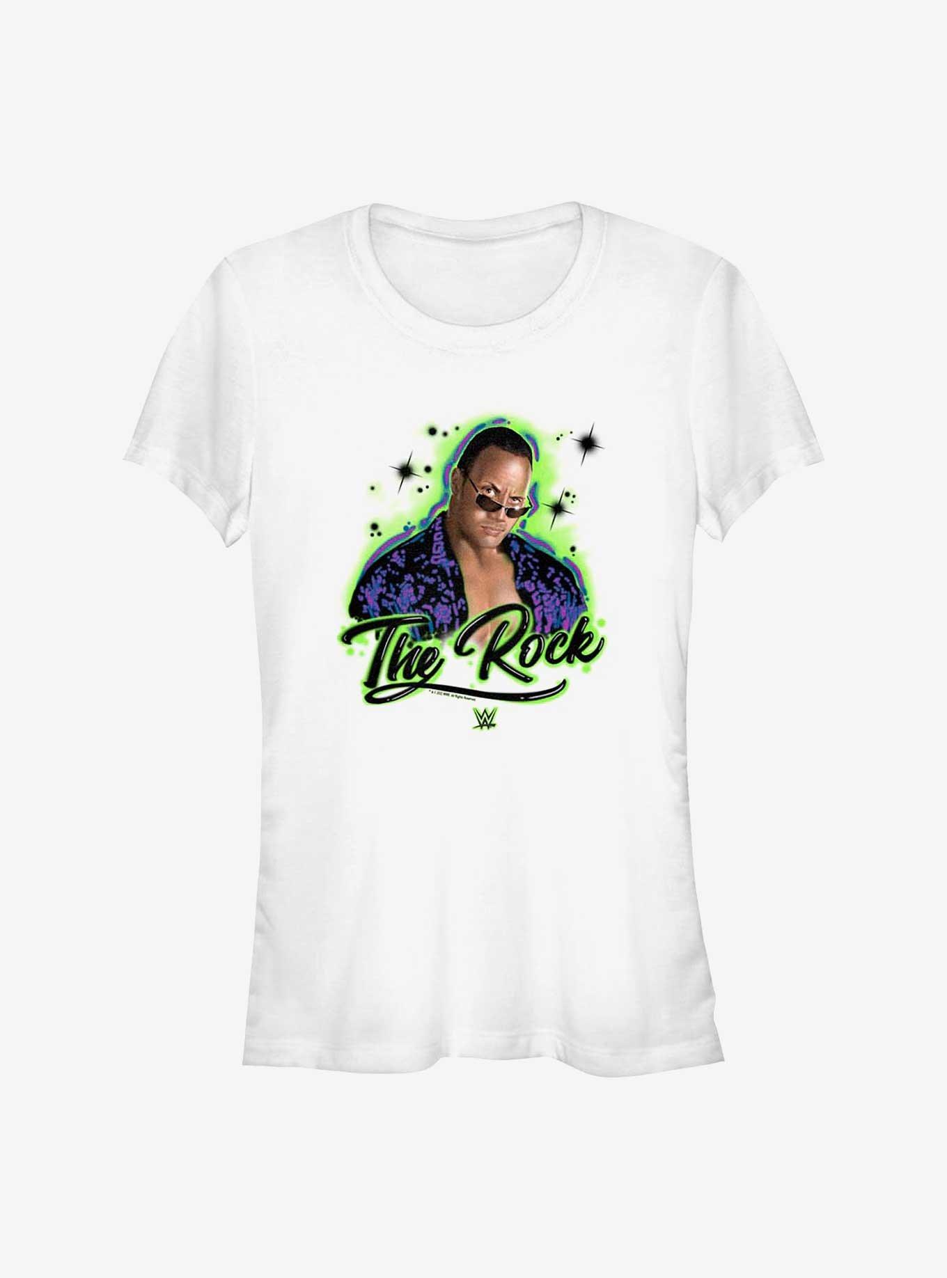 WWE The Rock Airbrushed Paint Style Portrait Girls T-Shirt, , hi-res