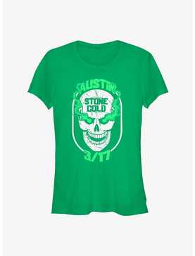 WWE Stone Cold Steve Austin Green Skull Girls T-Shirt, , hi-res