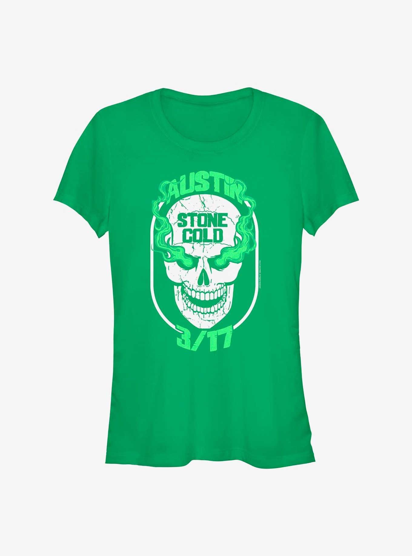 WWE Stone Cold Steve Austin Green Skull Girls T-Shirt, KELLY, hi-res