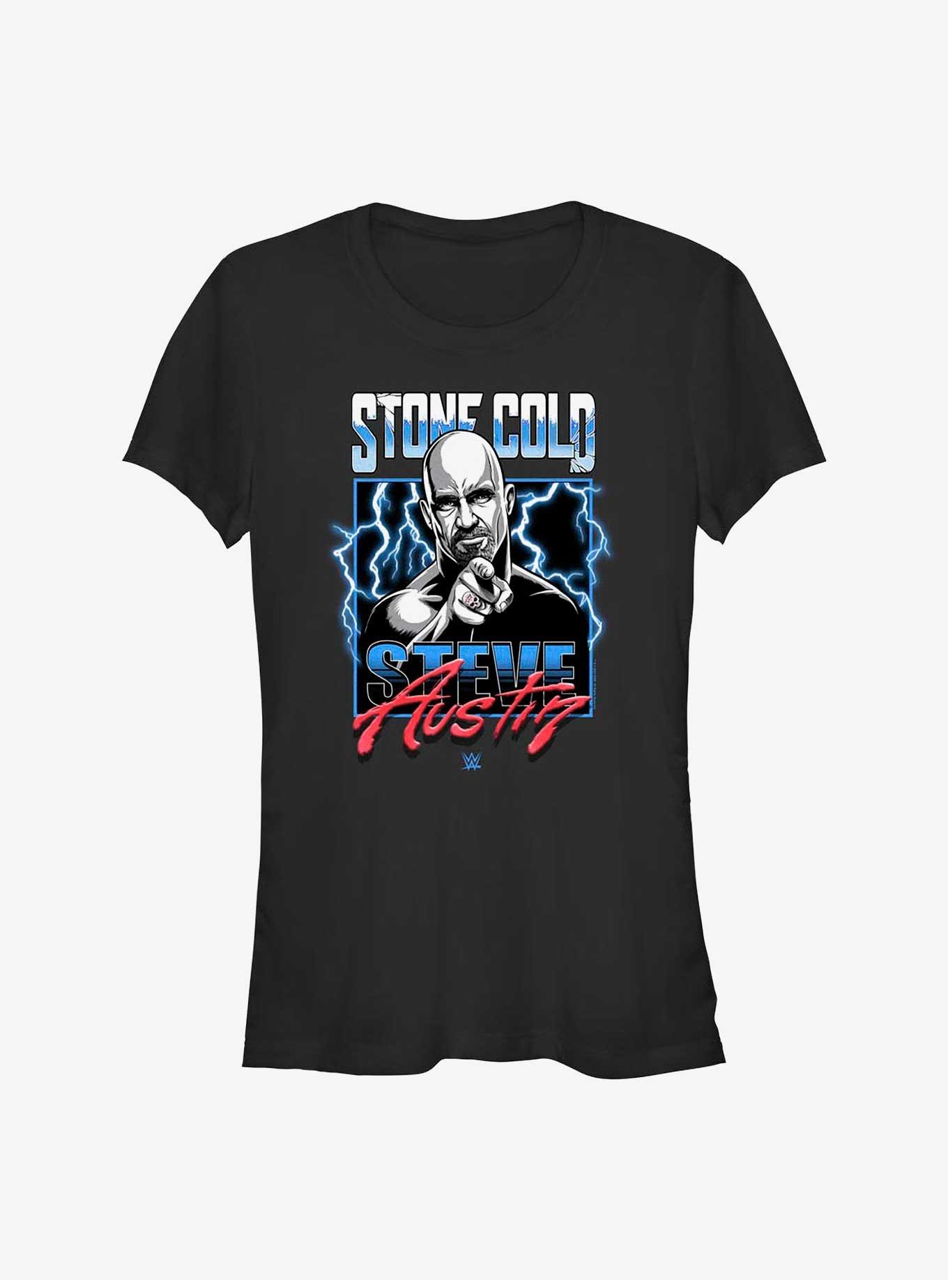 WWE Stone Cold Steve Austin Lightning Frame Girls T-Shirt