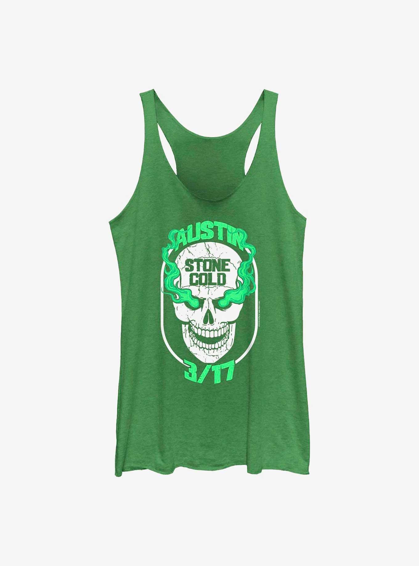 WWE Stone Cold Steve Austin Green Skull Girls Tank, ENVY, hi-res