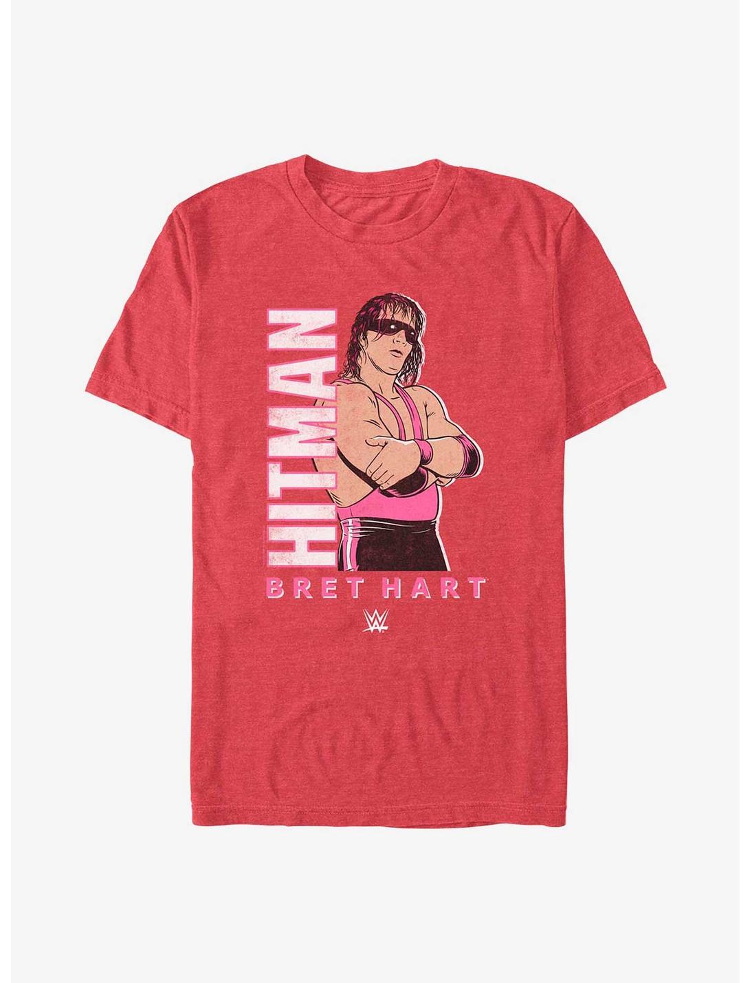 WWE Bret The Hitman Hart T-Shirt, RED HTR, hi-res
