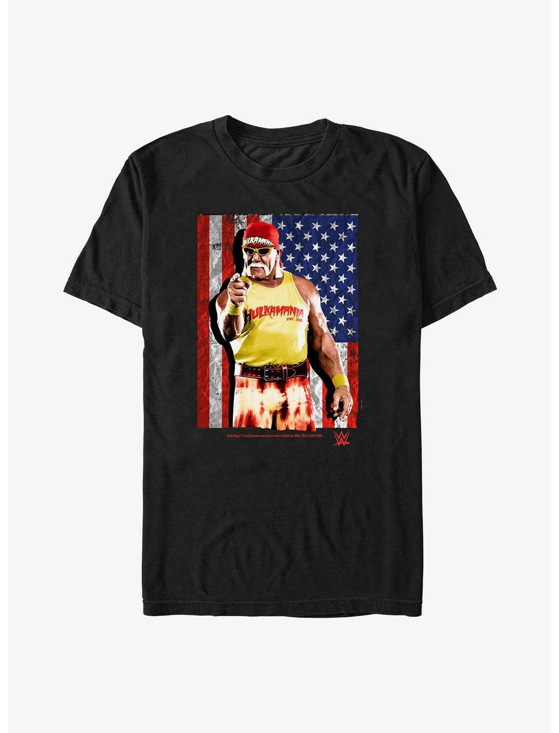 WWE Hulk Hogan American Flag T-Shirt, BLACK, hi-res