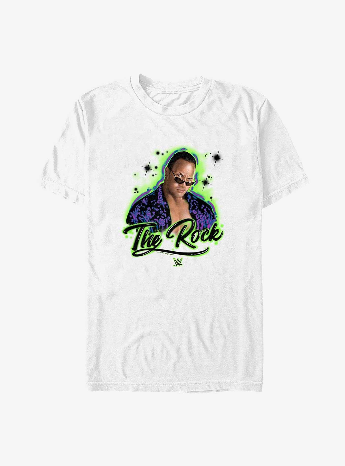 WWE The Rock Airbrushed Paint Style Portrait T-Shirt, , hi-res