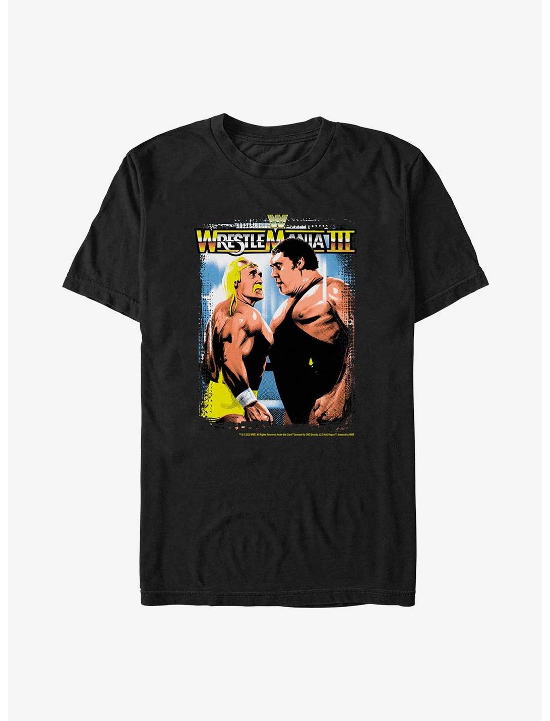 WWE WrestleMania III Hulk Hogan vs Andre The Giant T-Shirt, BLACK, hi-res