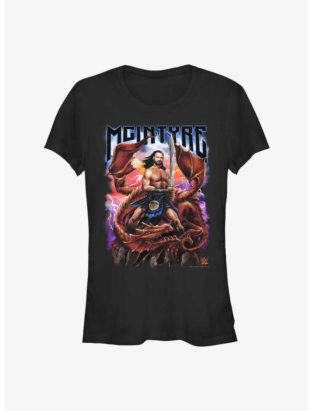 WWE Drew McIntyre Scottish Warrior Medieval Metal Poster Girls T-Shirt, BLACK, hi-res