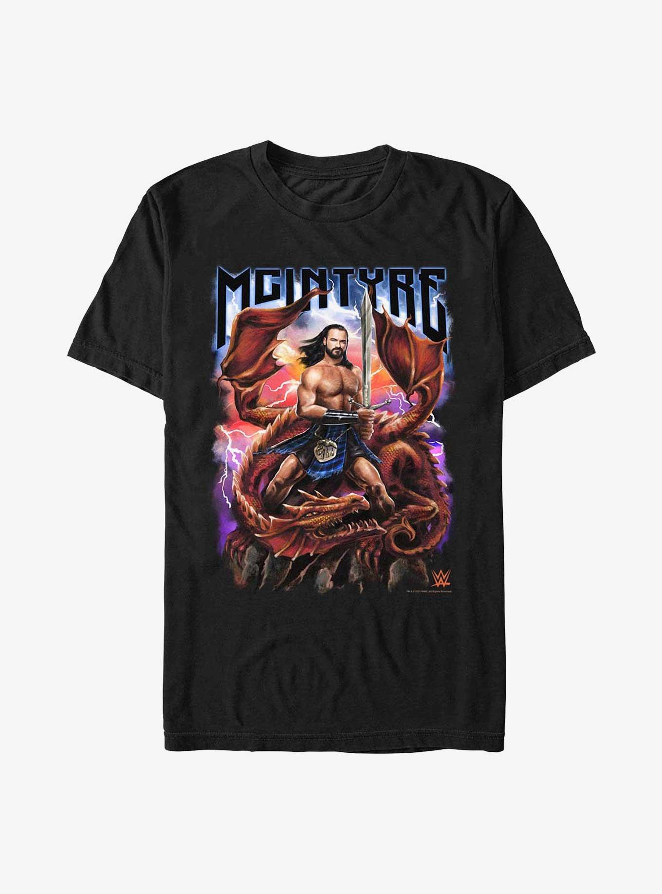 WWE Drew McIntyre Scottish Warrior Medieval Metal Poster T-Shirt, BLACK, hi-res