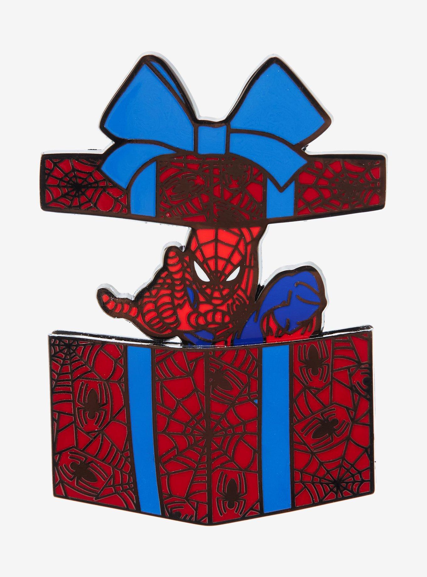 Loungefly Marvel Spider-Man Present Sliding Enamel Pin - BoxLunch Exclusive, , hi-res