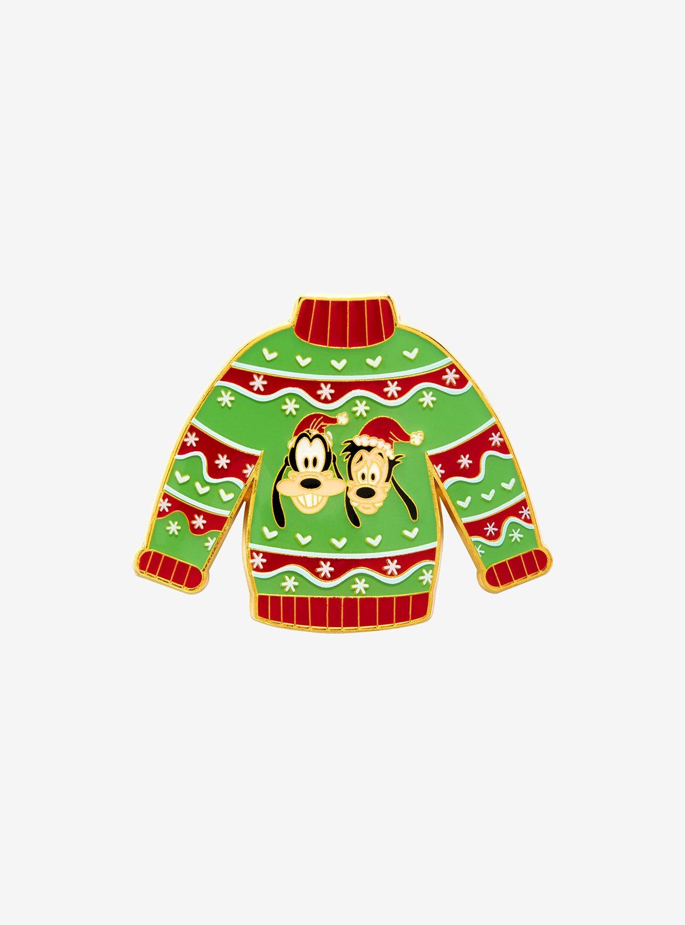 Loungefly Disney Goofy & Max Holiday Sweater Enamel Pin - BoxLunch Exclusive, , hi-res