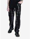 Black & Grey Barbed Wire Loose-Fit Jeans, GREY, hi-res