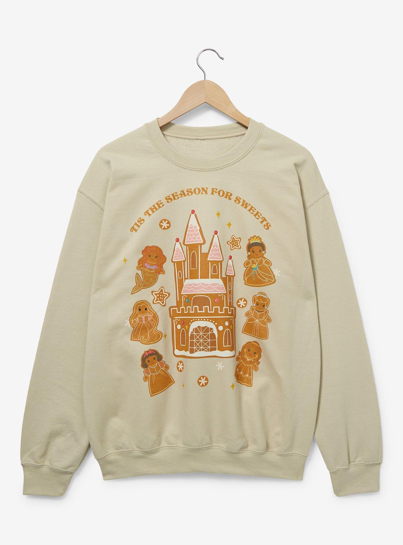 Disney Princess Gingerbread Castle Crewneck - BoxLunch Exclusive, OFF WHITE, hi-res