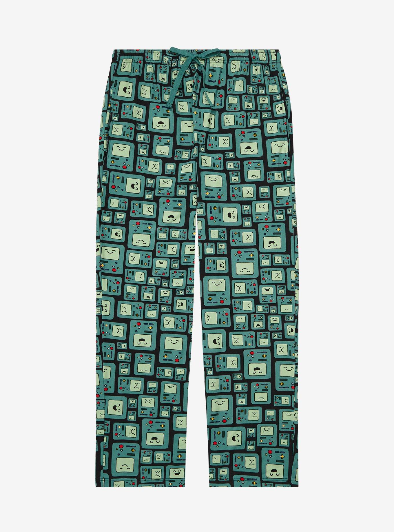 Adventure Time BMO Allover Print Sleep Pants - BoxLunch Exclusive, BLACK, hi-res