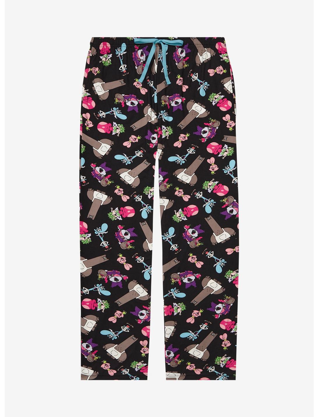 Chowder Characters Allover Print Sleep Pants - BoxLunch Exclusive, BLACK, hi-res