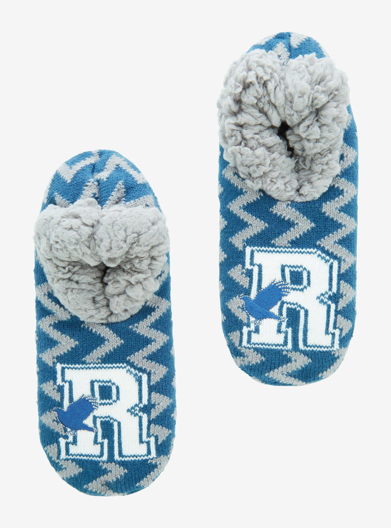 Harry Potter Ravenclaw Zig Zag Patterned Slipper Socks - BoxLunch Exclusive, , hi-res