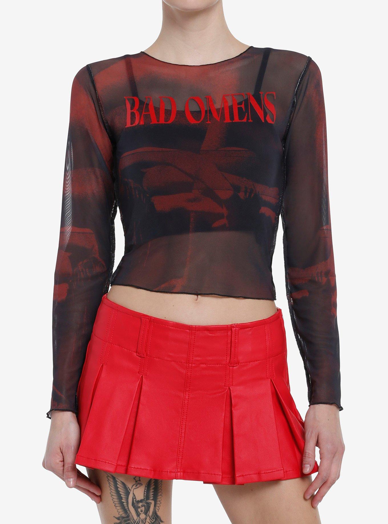 Bad Omens The Death Of Peace Of Mind Mesh Girls Long-Sleeve Top, MULTI, hi-res